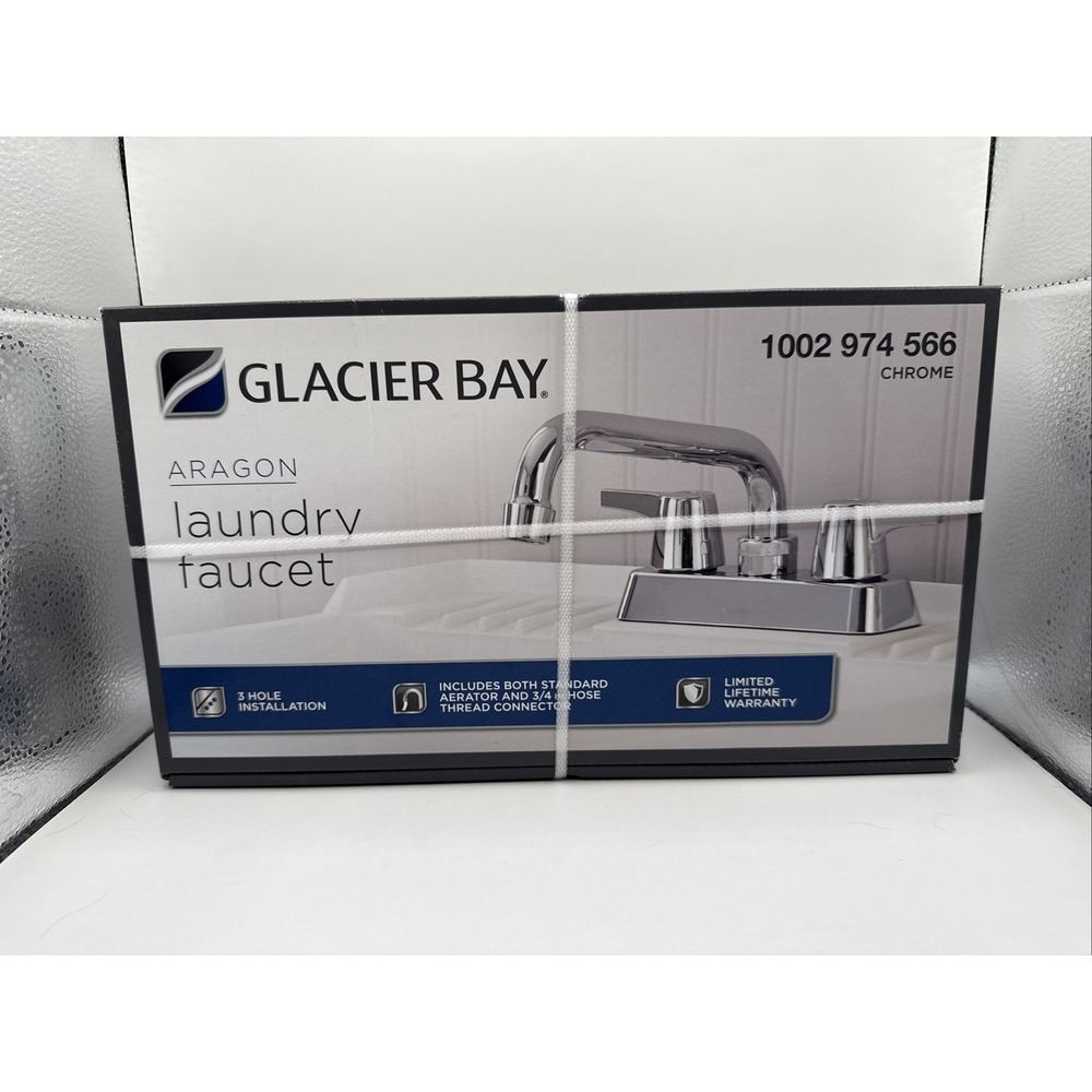 Glacier Bay Aragon 4 in. Centerset 2-Handle Laundry Faucet Chrome